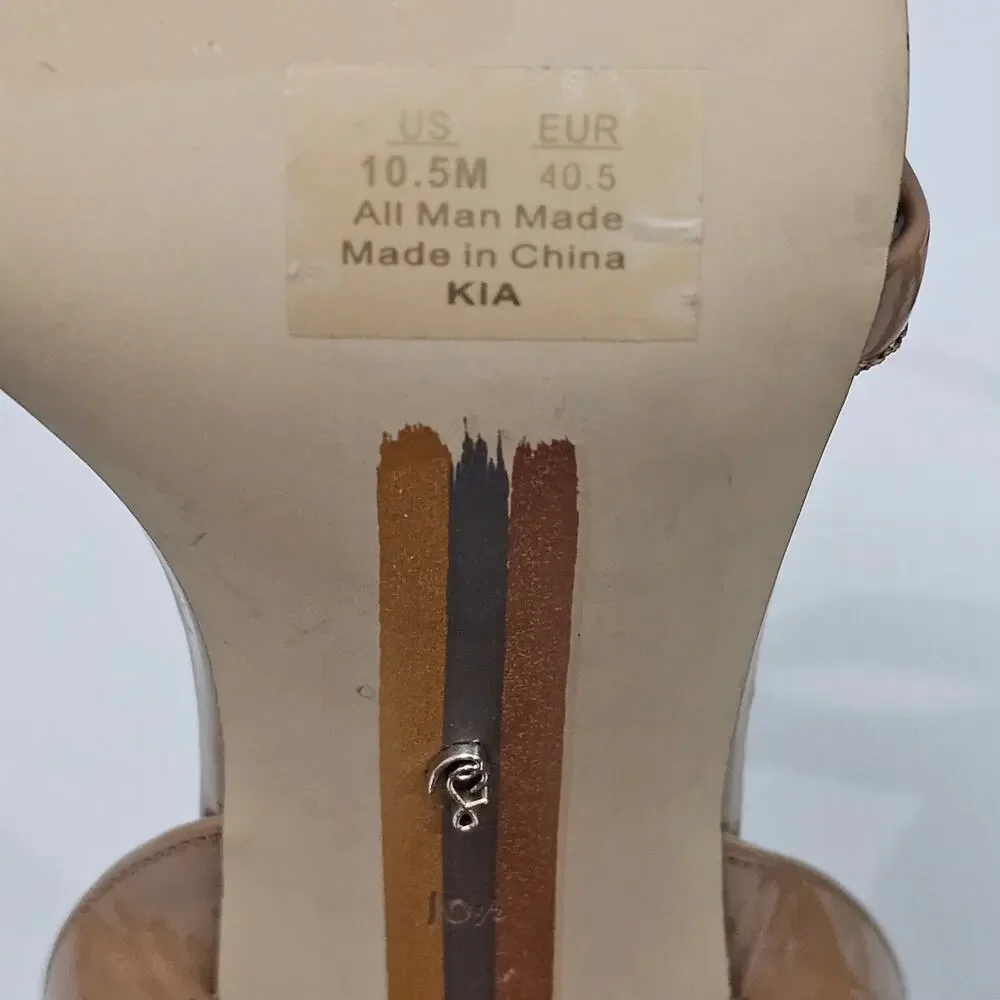 NEW Sam Edelman Kia Block Heel Strappy Sandal Rosa Blush Patent Size 10.5 - Picture 11 of 12